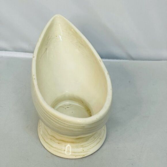 MCM McCoy Pottery Harmony Line White & Green Bowl - Planter - 9.25" Mid Century - Picture 5 of 8